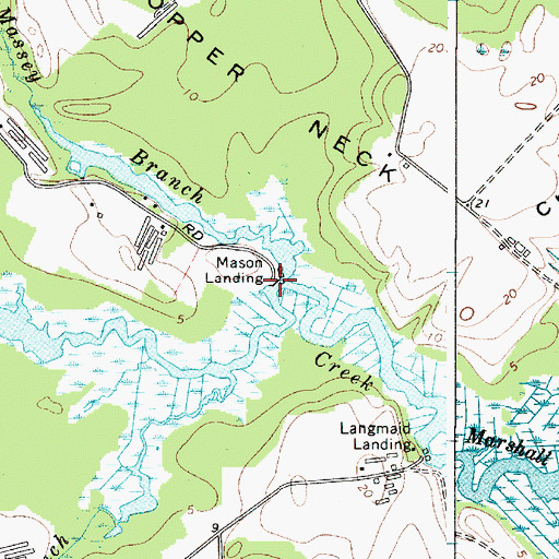 Topographic Map of Mason Landing, MD