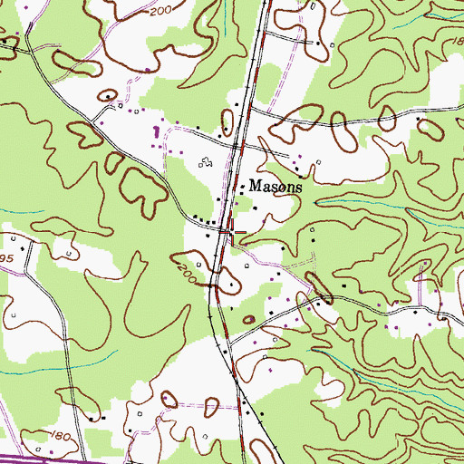 Topographic Map of Masons, MD