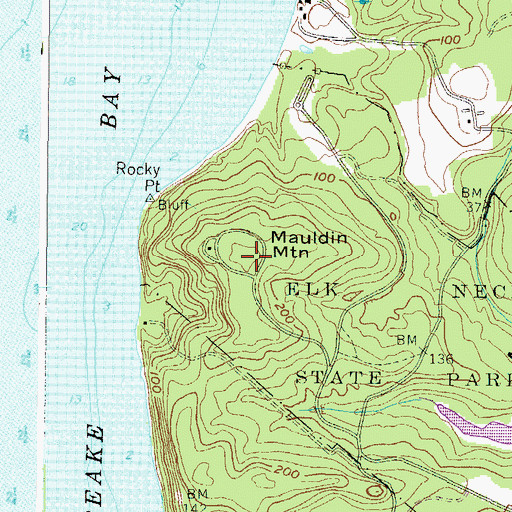 Topographic Map of Mauldin Mountain, MD