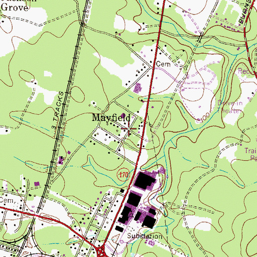 Topographic Map of Mayfield, MD