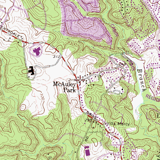 Topographic Map of McAuley Park, MD