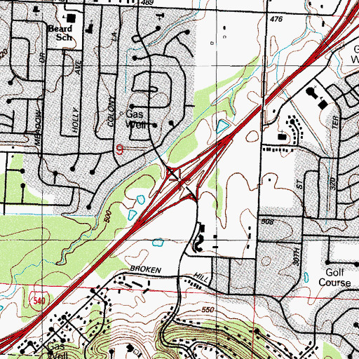 Topographic Map of Interchange 13, AR