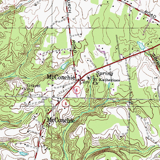 Topographic Map of McConchie, MD