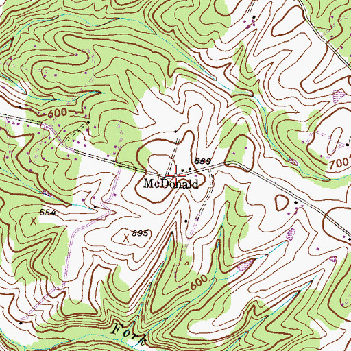 Topographic Map of McDonald, MD