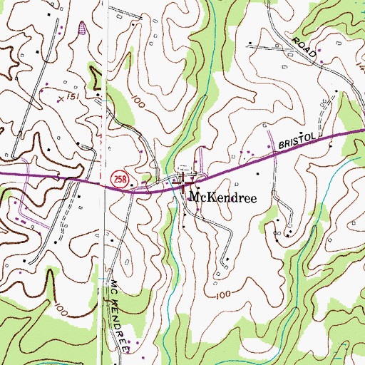 Topographic Map of McKendree, MD