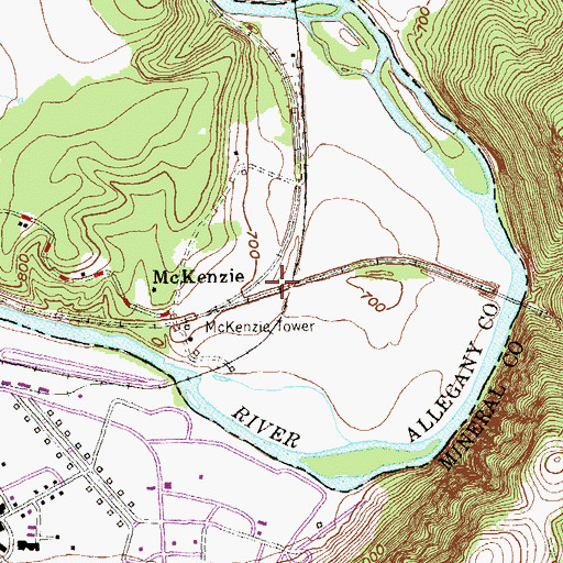 Topographic Map of McKenzie, MD
