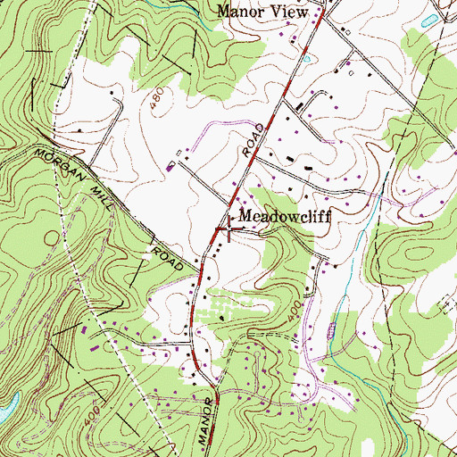 Topographic Map of Meadowcliff, MD