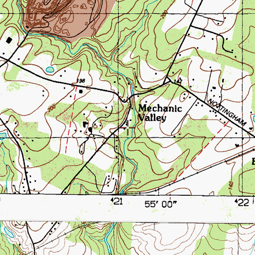 Topographic Map of Mechanic Valley, MD