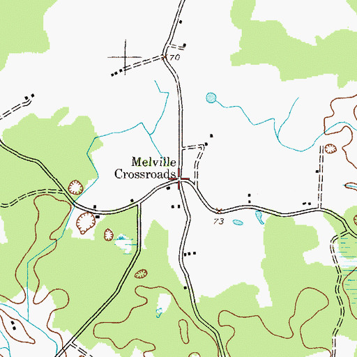 Topographic Map of Melville Crossroads, MD