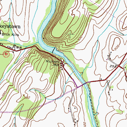Topographic Map of Michaels Mill, MD
