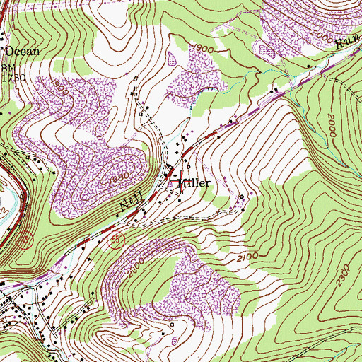 Topographic Map of Miller, MD
