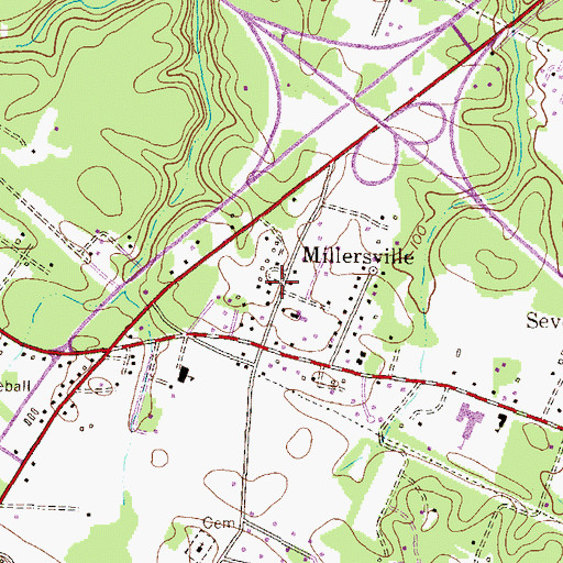 Topographic Map of Millersville, MD