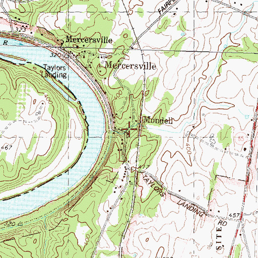 Topographic Map of Mondell, MD