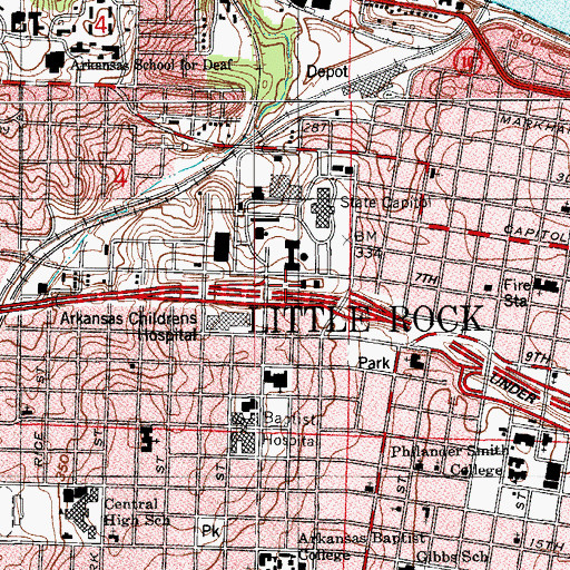Topographic Map of Interchange 2B, AR