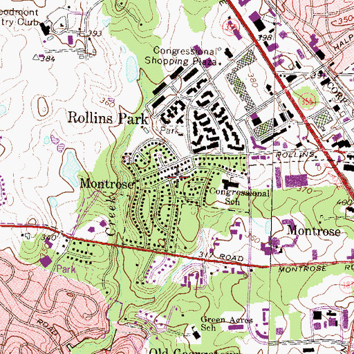Topographic Map of Montrose, MD