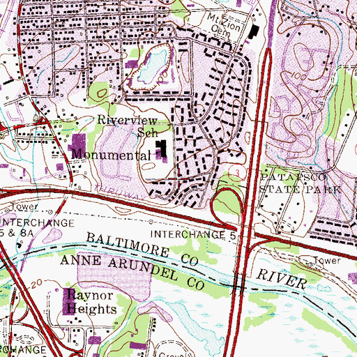 Topographic Map of Monumental, MD