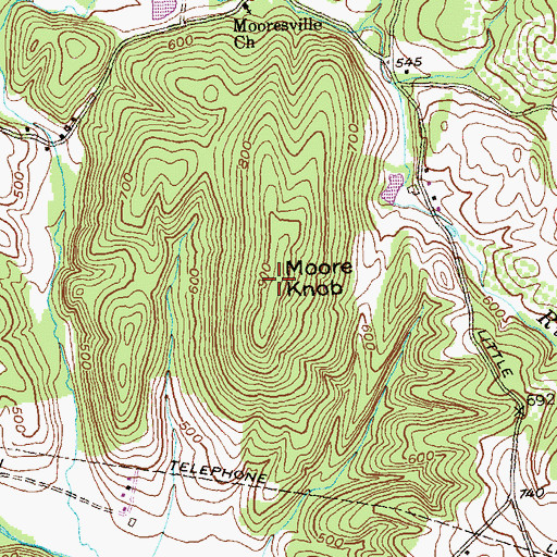 Topographic Map of Moore Knob, MD