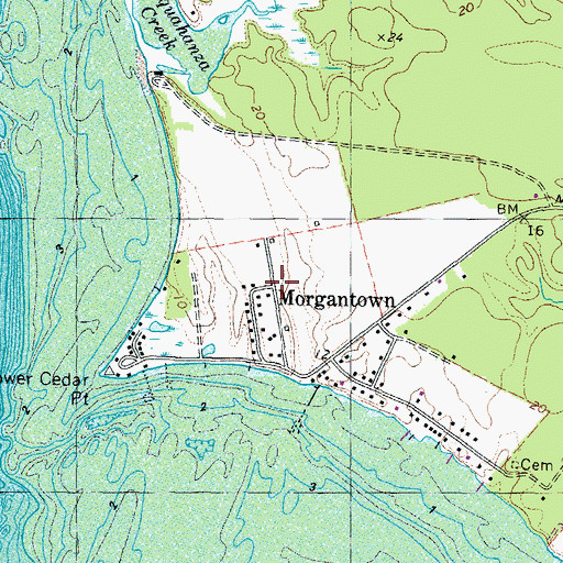 Topographic Map of Morgantown, MD