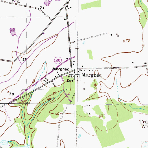 Topographic Map of Morgnec, MD