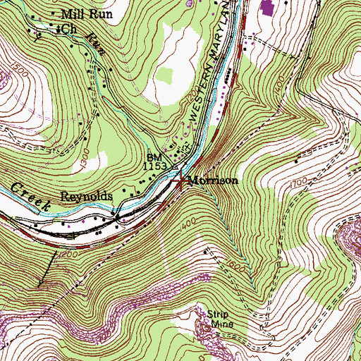 Topographic Map of Morrison, MD