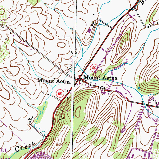Topographic Map of Mount Aetna, MD
