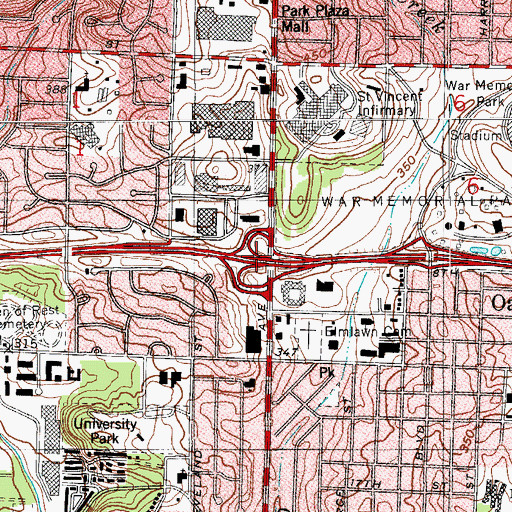 Topographic Map of Interchange 5, AR