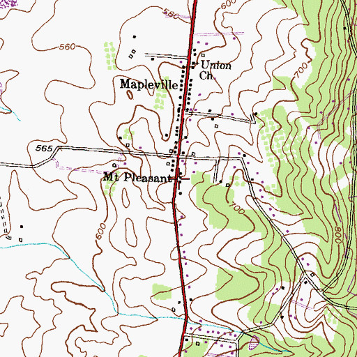 Topographic Map of Mount Pleasant, MD