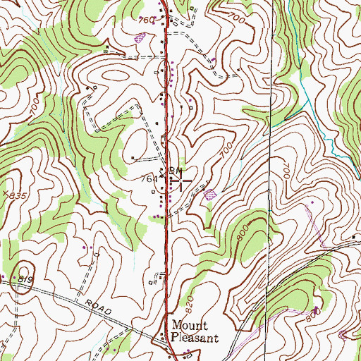 Topographic Map of Mount Pleasant, MD
