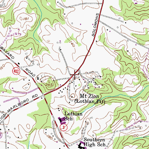 Topographic Map of Mount Zion, MD