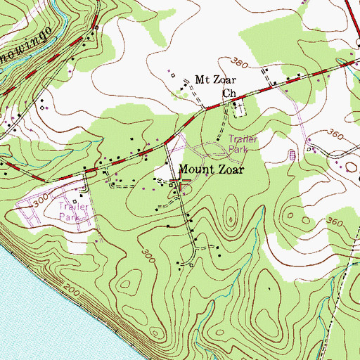 Topographic Map of Mount Zoar, MD
