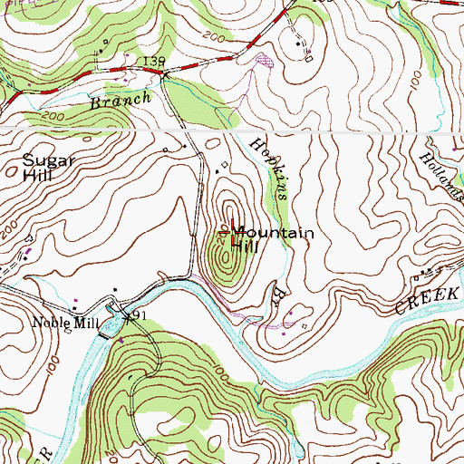 Topographic Map of Mountain Hill, MD