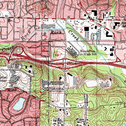 Topographic Map of Interchange 6B, AR