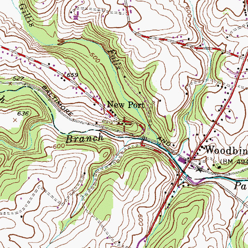 Topographic Map of New Port, MD