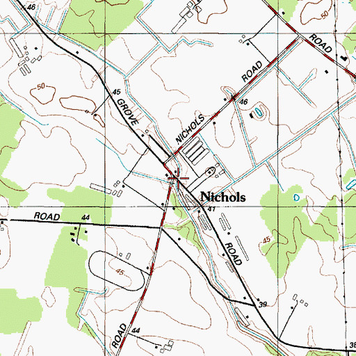 Topographic Map of Nichols, MD