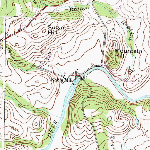 Topographic Map of Noble Mill, MD