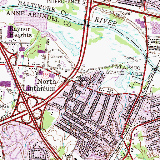 Topographic Map of North Linthicum, MD