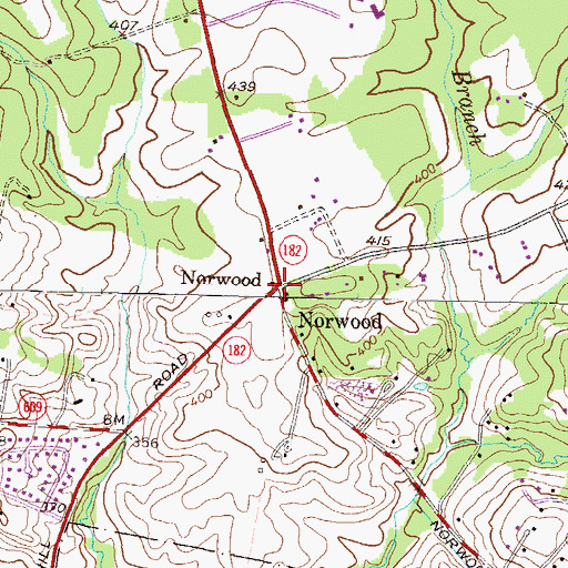 Topographic Map of Norwood, MD