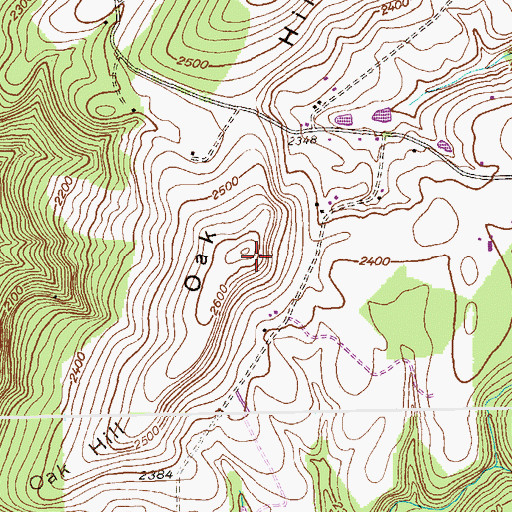 Topographic Map of Oak Hill, MD