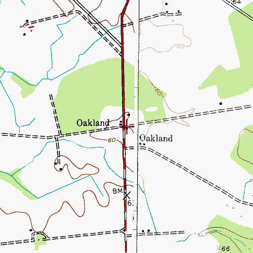 Topographic Map of Oakland, MD