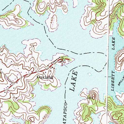 Topographic Map of Oakland, MD