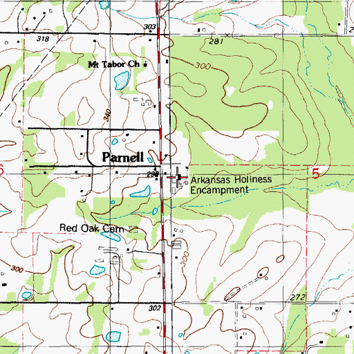 Topographic Map of Arkansas Holiness Encampment, AR