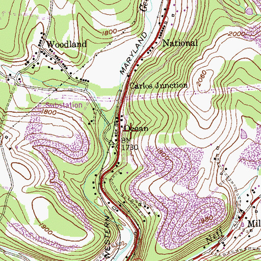 Topographic Map of Ocean, MD