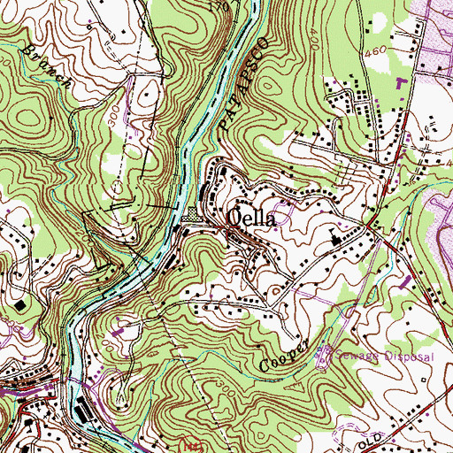 Topographic Map of Oella, MD