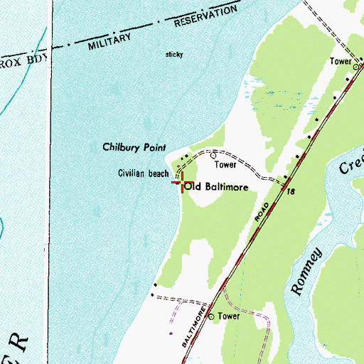 Topographic Map of Old Baltimore, MD