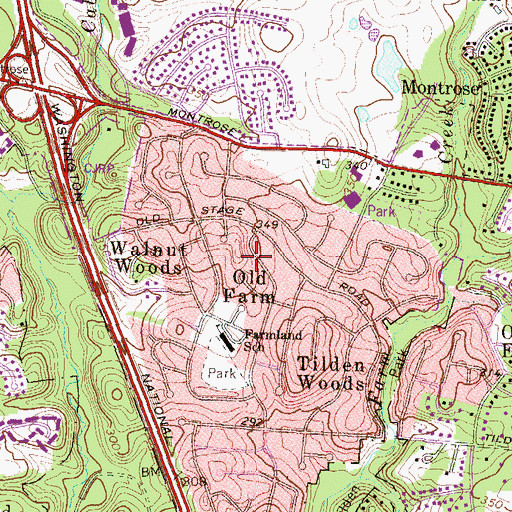 Topographic Map of Old Farm, MD