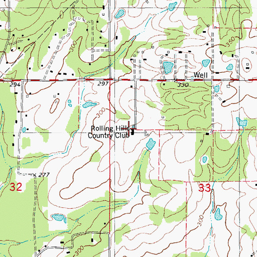 Topographic Map of Rolling Hills Country Club, AR