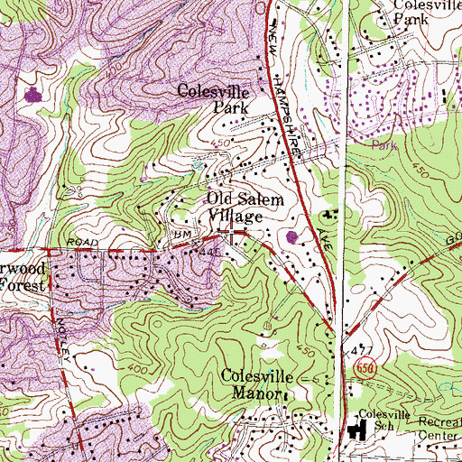 Topographic Map of Old Salem Village, MD