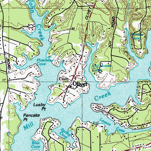 Topographic Map of Olivet, MD