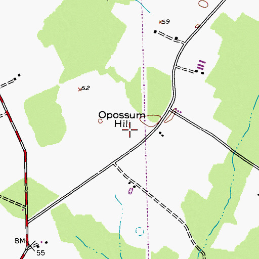 Topographic Map of Opossum Hill, MD