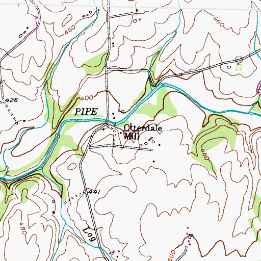 Topographic Map of Otterdale Mill, MD